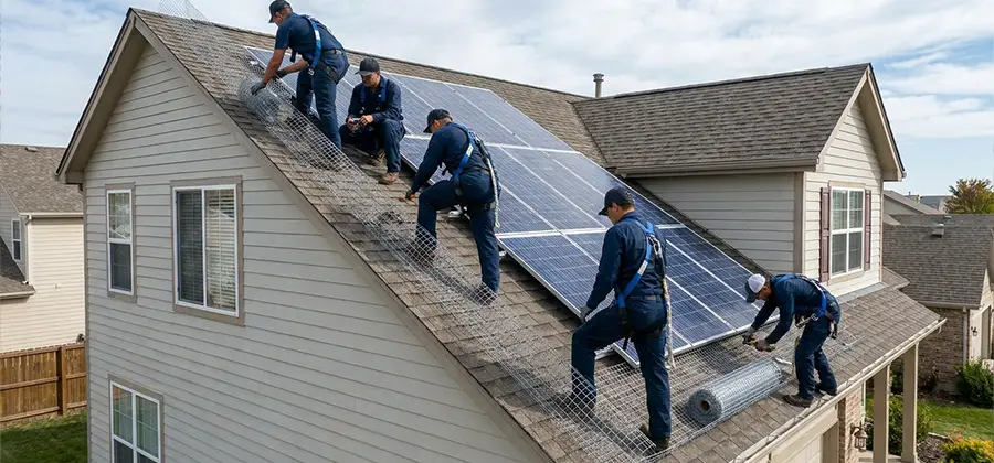 Pigeon Wire for Solar Panels in Burke